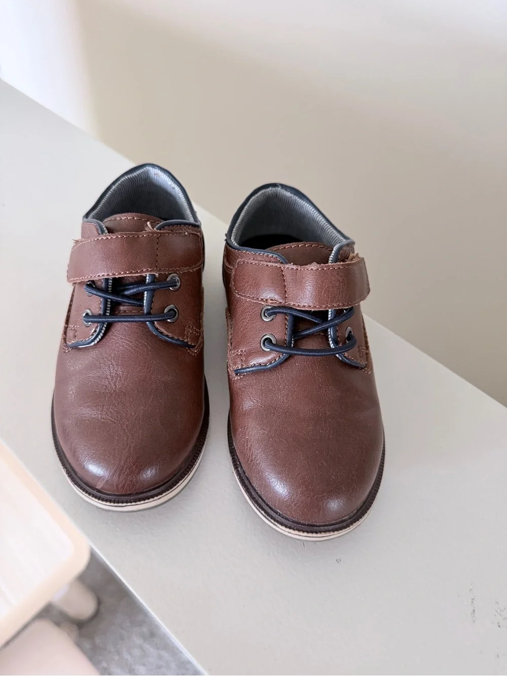 Toddler boys brown oxford slip-on shoe